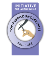 Das Logo der Initiative für Ausbildung welches dem Salon in Rostock als einen TOP-Ausbildungsbetrieb ausweist.