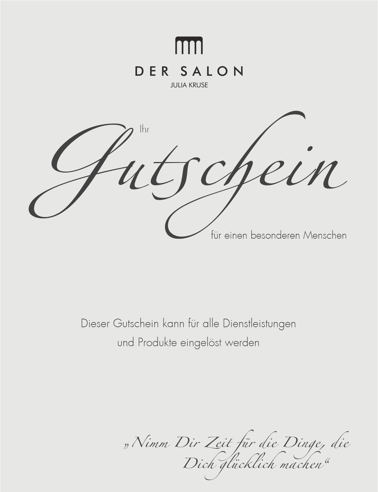 DER SALON - Wertgutschein