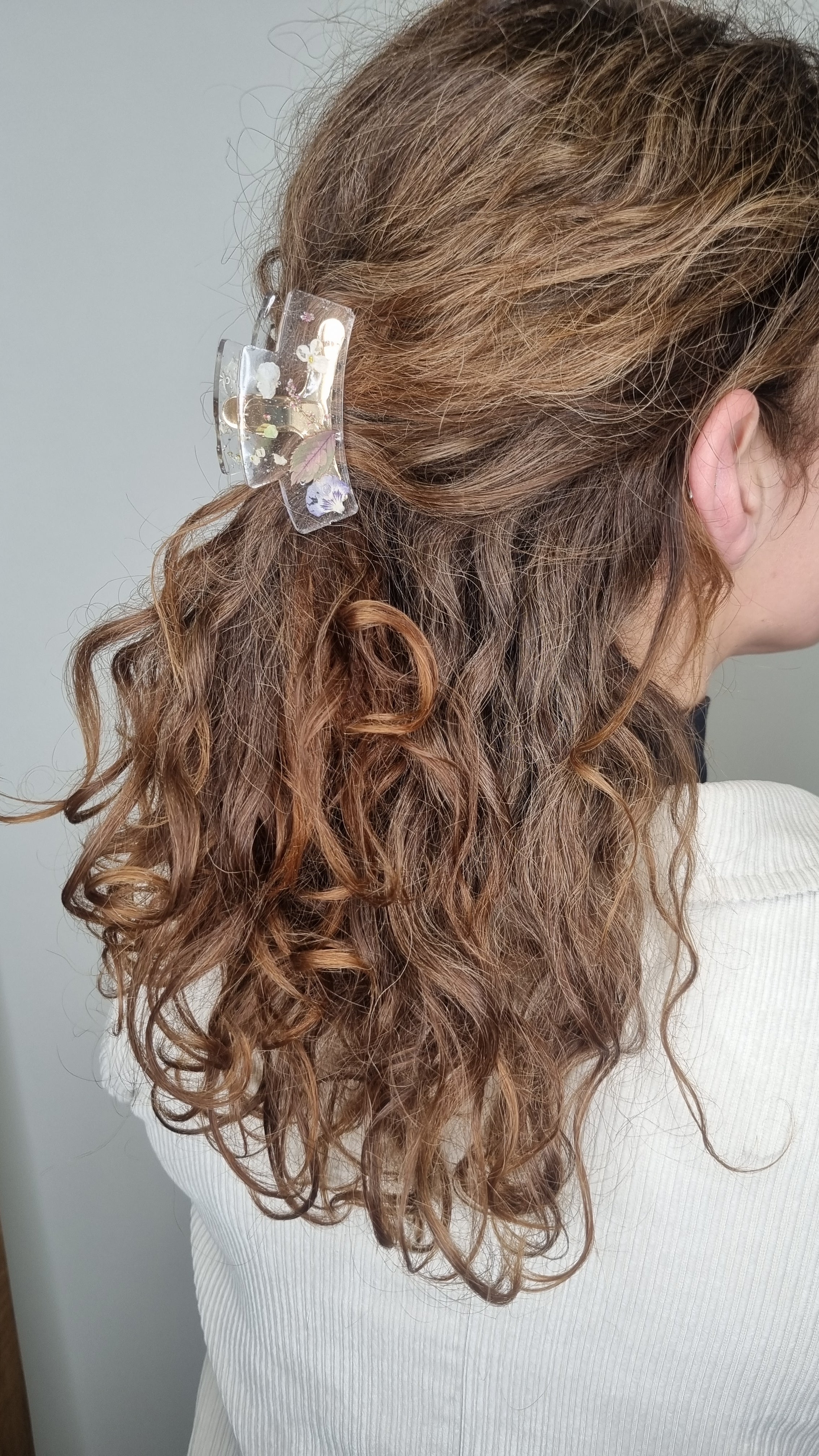 Haarspange transparent mit echten Blumen